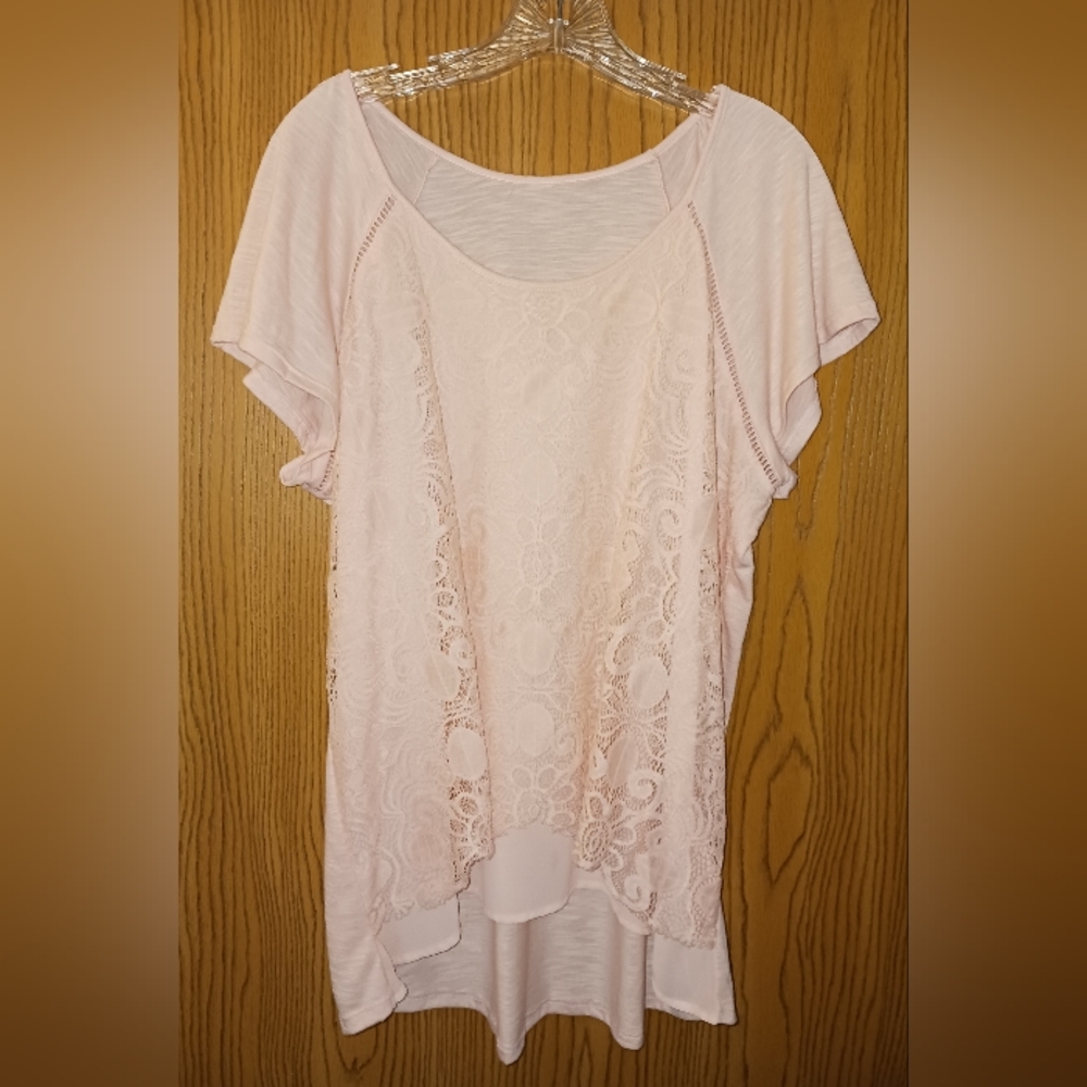 Womens lace over knit top